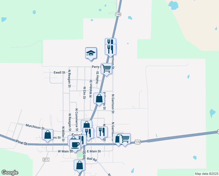 map of restaurants, bars, coffee shops, grocery stores, and more near 539/b North Garrison Street in Frankston