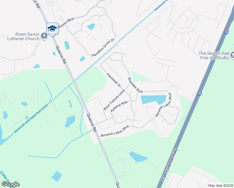 map of restaurants, bars, coffee shops, grocery stores, and more near 137 West Tisbury Lane in Pooler