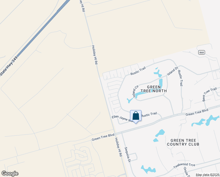 map of restaurants, bars, coffee shops, grocery stores, and more near 5317 Shady Bend Court in Midland