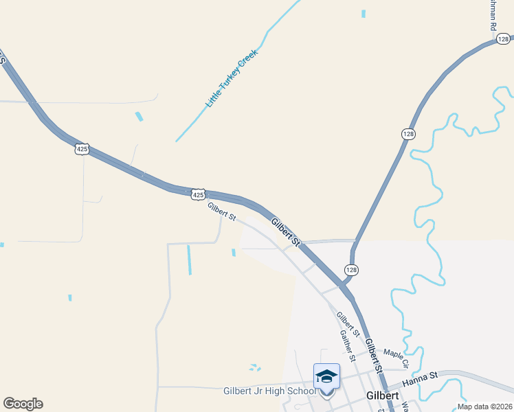 map of restaurants, bars, coffee shops, grocery stores, and more near 3222 Gilbert Street in Gilbert