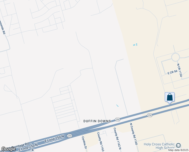 map of restaurants, bars, coffee shops, grocery stores, and more near North County Road 1162 in Midland