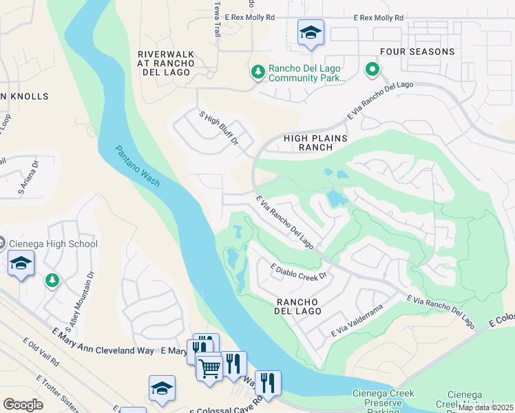 map of restaurants, bars, coffee shops, grocery stores, and more near 13511 East Hampden Green Way in Vail