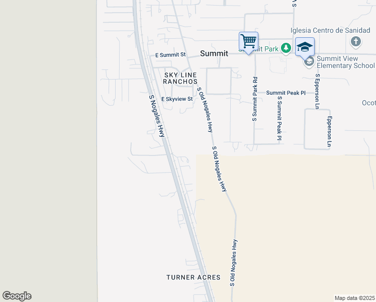 map of restaurants, bars, coffee shops, grocery stores, and more near 10473 South Nogales Highway in Tucson