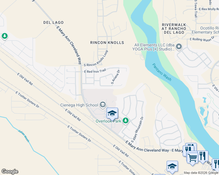 map of restaurants, bars, coffee shops, grocery stores, and more near 12804 East Hannah Trail in Vail