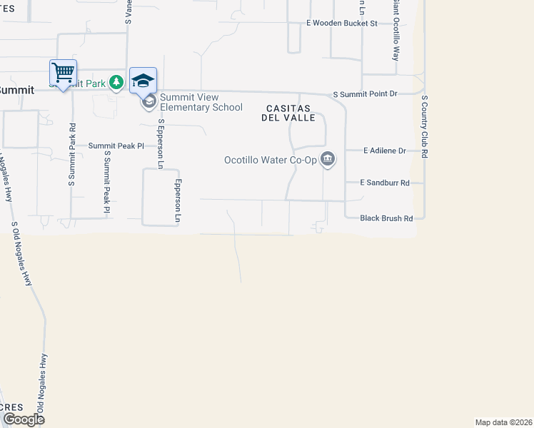 map of restaurants, bars, coffee shops, grocery stores, and more near 2330 East Summit Street in Tucson