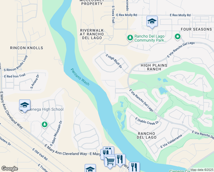map of restaurants, bars, coffee shops, grocery stores, and more near 10558 South Sunshower Way in Vail