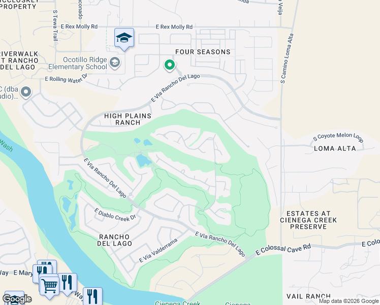 map of restaurants, bars, coffee shops, grocery stores, and more near 13934 East Sage Hills Drive in Vail