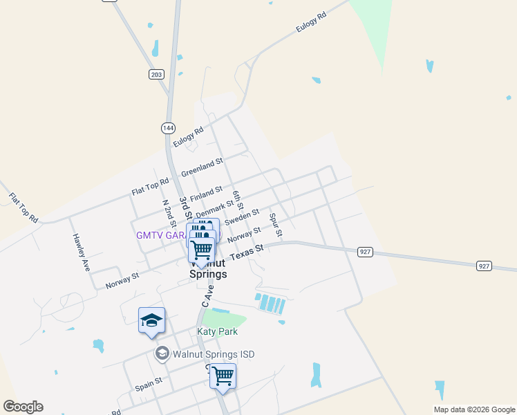 map of restaurants, bars, coffee shops, grocery stores, and more near 209 Sweden Street in Walnut Springs