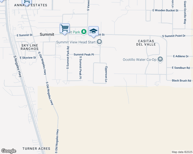 map of restaurants, bars, coffee shops, grocery stores, and more near 10348 South Epperson Lane in Tucson