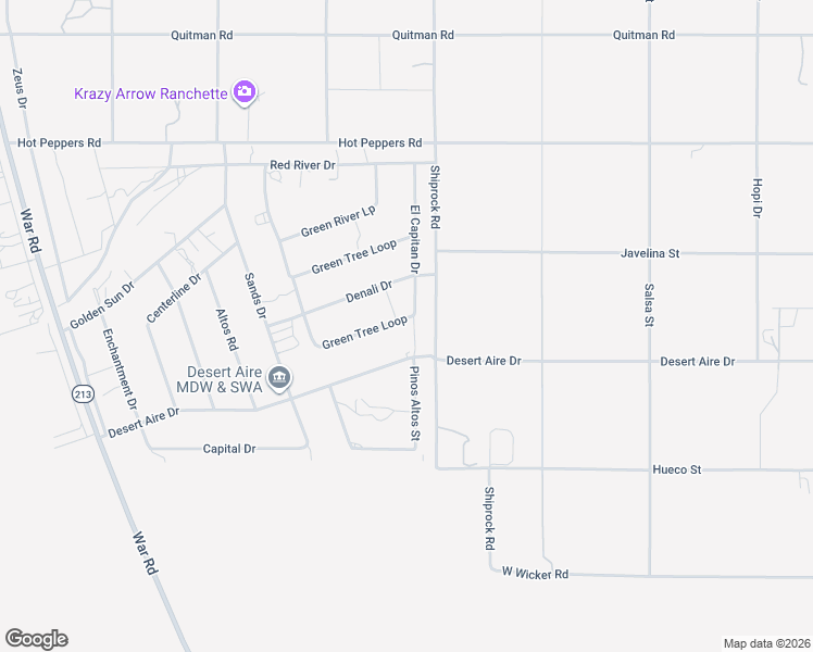 map of restaurants, bars, coffee shops, grocery stores, and more near 2815 Green Tree Loop in Chaparral