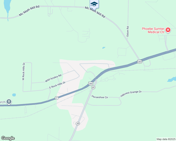 map of restaurants, bars, coffee shops, grocery stores, and more near 199 Jenkins Road in Americus