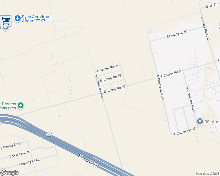 map of restaurants, bars, coffee shops, grocery stores, and more near 5000-5166 East County Road 60 in Midland