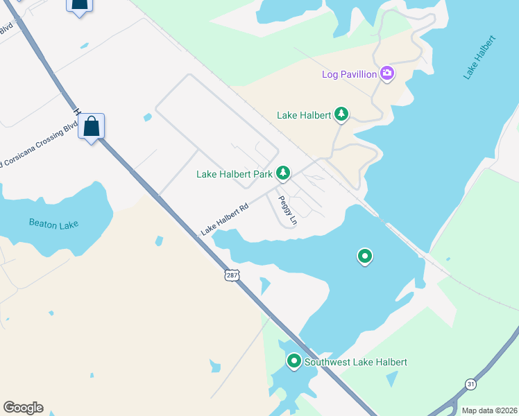 map of restaurants, bars, coffee shops, grocery stores, and more near 24 Peggy Lane in Corsicana
