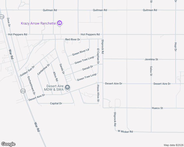 map of restaurants, bars, coffee shops, grocery stores, and more near 2815 Green Tree Loop in Chaparral