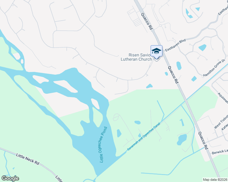 map of restaurants, bars, coffee shops, grocery stores, and more near 121 Kent Trail in Pooler