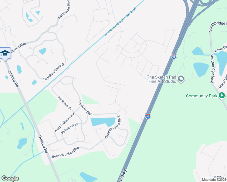 map of restaurants, bars, coffee shops, grocery stores, and more near 205 Ridgecrest Street in Pooler
