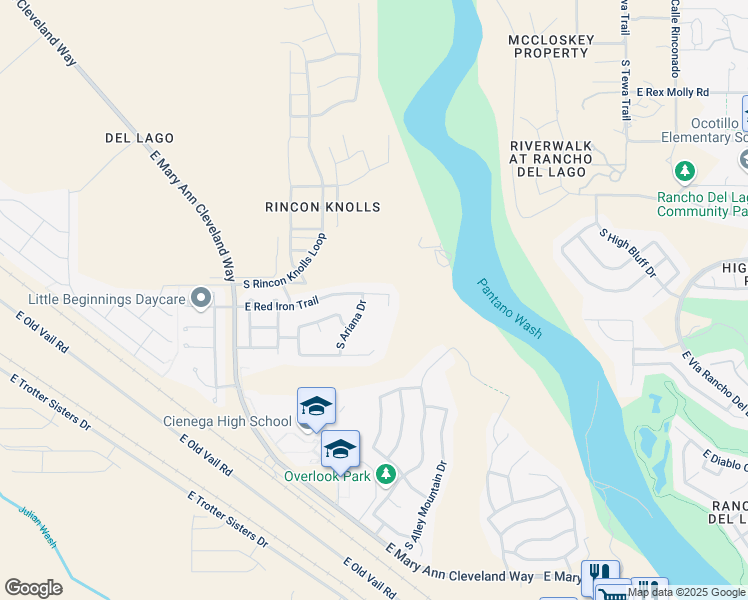 map of restaurants, bars, coffee shops, grocery stores, and more near 12890 East Red Iron Trail in Vail