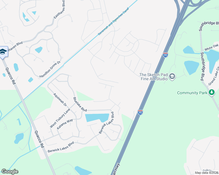 map of restaurants, bars, coffee shops, grocery stores, and more near 205 Ridgecrest Street in Pooler