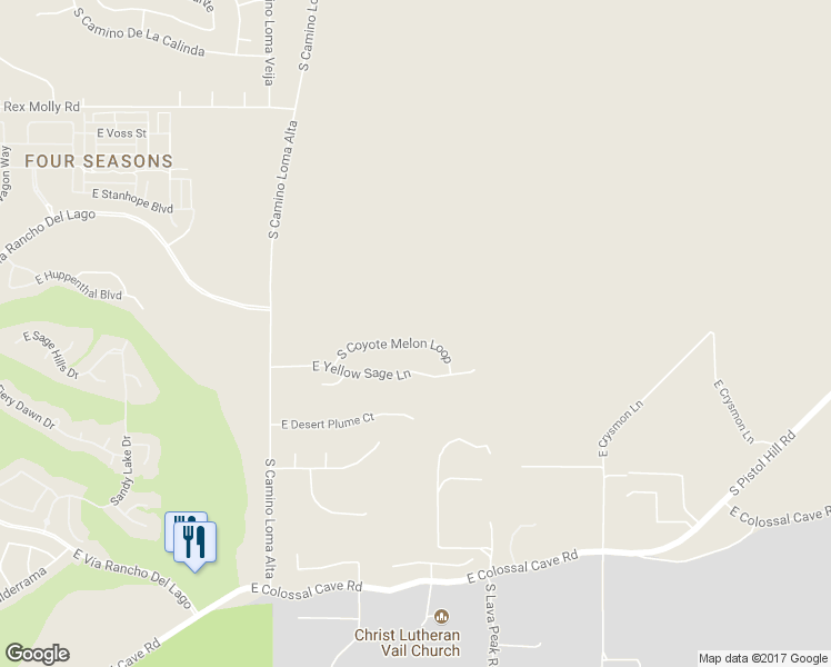 map of restaurants, bars, coffee shops, grocery stores, and more near 10553 South Coyote Melon Loop in Vail