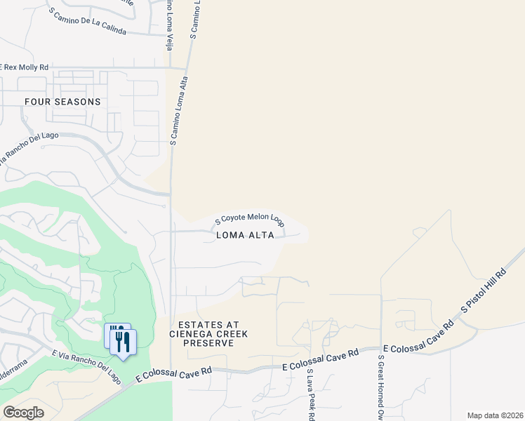 map of restaurants, bars, coffee shops, grocery stores, and more near 10553 South Coyote Melon Loop in Vail