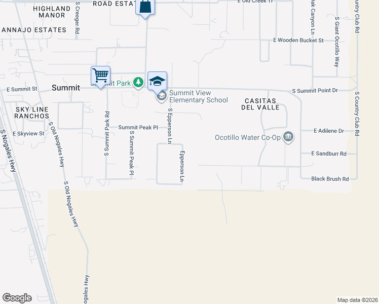 map of restaurants, bars, coffee shops, grocery stores, and more near 10341 South Epperson Lane in Tucson