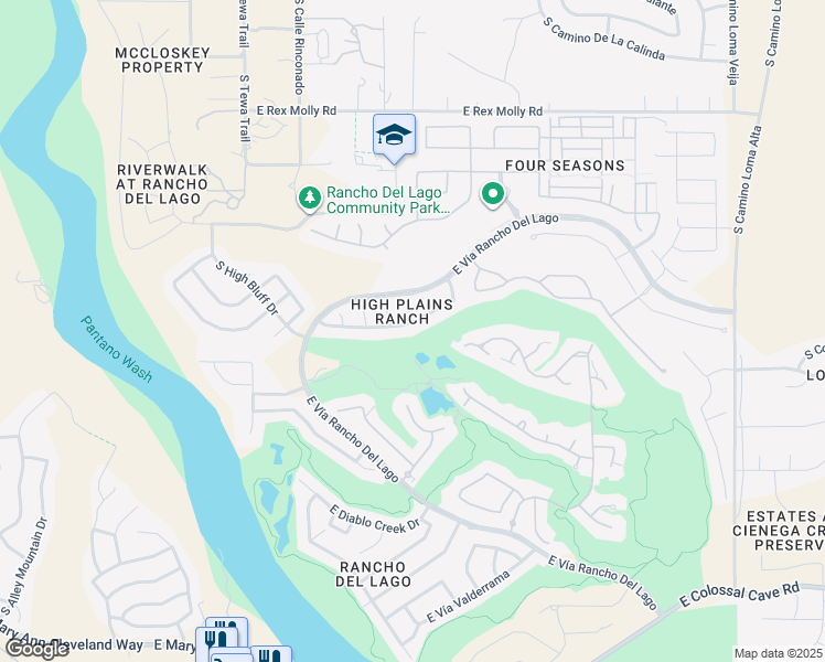 map of restaurants, bars, coffee shops, grocery stores, and more near 13708 East High Plains Ranch Street in Vail