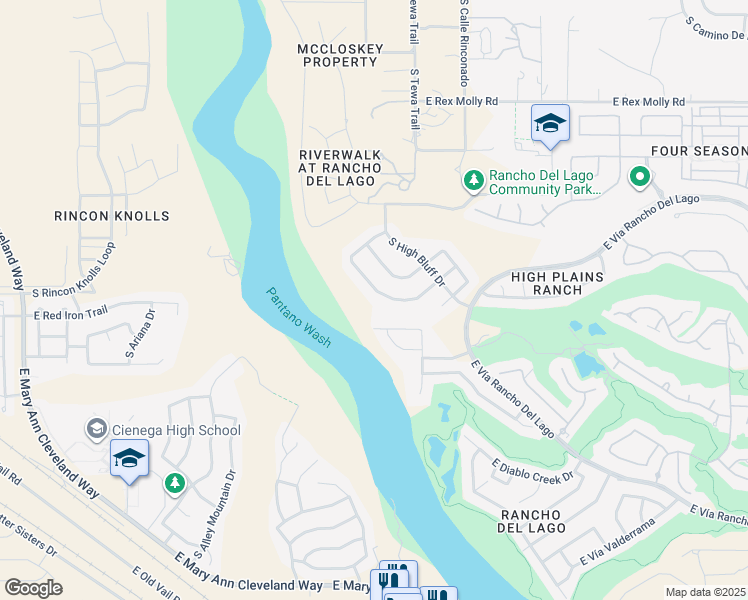 map of restaurants, bars, coffee shops, grocery stores, and more near 10444 South Cutting Horse Drive in Vail