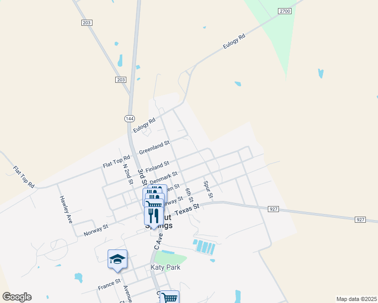 map of restaurants, bars, coffee shops, grocery stores, and more near 179 Finland Street in Walnut Springs