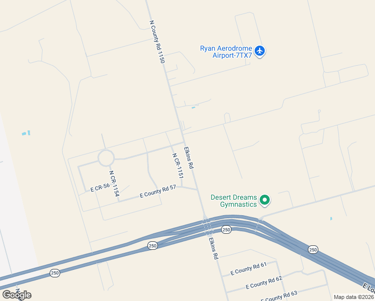 map of restaurants, bars, coffee shops, grocery stores, and more near 4638-5250 North County Road 1150 in Midland