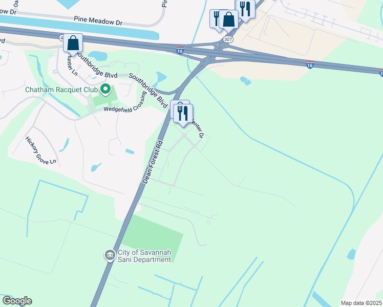 map of restaurants, bars, coffee shops, grocery stores, and more near 100 Town Center Drive in Garden City