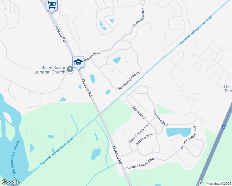 map of restaurants, bars, coffee shops, grocery stores, and more near 68 Hamilton Grove Drive in Pooler