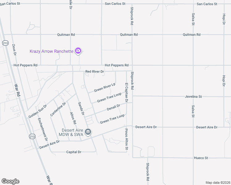 map of restaurants, bars, coffee shops, grocery stores, and more near 2000-2598 Green Tree Loop in Chaparral