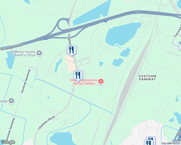map of restaurants, bars, coffee shops, grocery stores, and more near 15 Chatham Center South in Savannah
