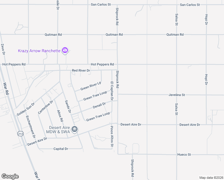 map of restaurants, bars, coffee shops, grocery stores, and more near 2000 Green Tree Loop in Chaparral