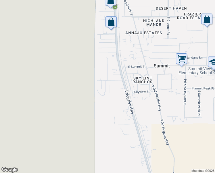 map of restaurants, bars, coffee shops, grocery stores, and more near 1010 East Fenley Drive in Tucson