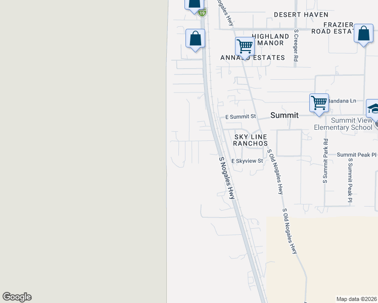map of restaurants, bars, coffee shops, grocery stores, and more near 1010 E Fenley Dr in Tucson