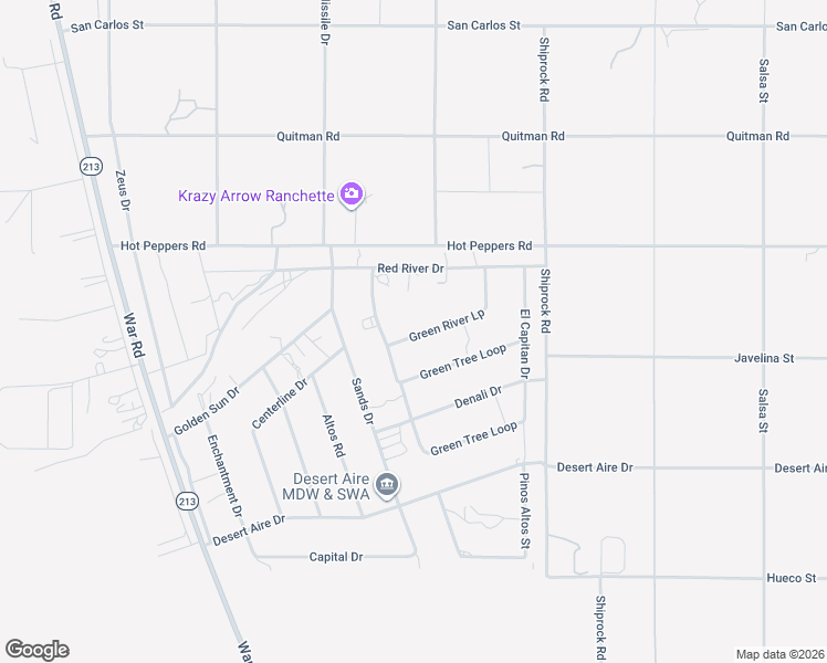 map of restaurants, bars, coffee shops, grocery stores, and more near 2245-2699 Green River Loop in Chaparral