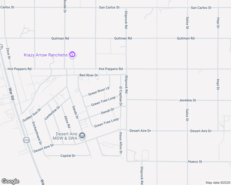map of restaurants, bars, coffee shops, grocery stores, and more near 2000-2598 Green Tree Loop in Chaparral
