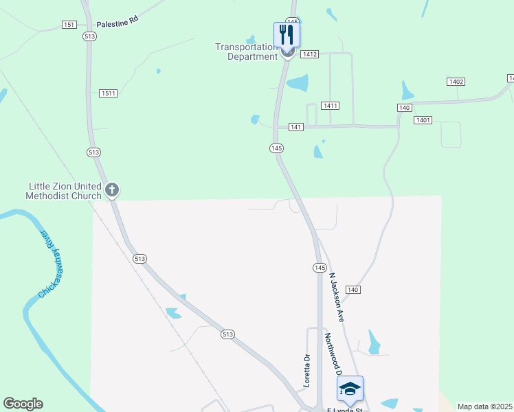 map of restaurants, bars, coffee shops, grocery stores, and more near 1502 North Archusa Avenue in Quitman