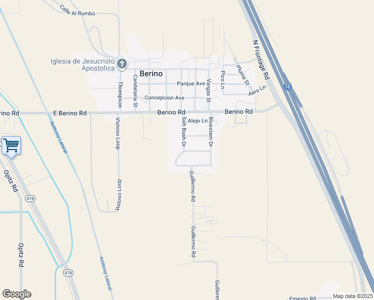 map of restaurants, bars, coffee shops, grocery stores, and more near 141 Salt Bush Drive in Anthony