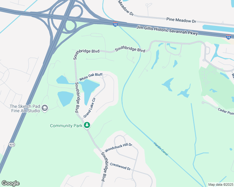 map of restaurants, bars, coffee shops, grocery stores, and more near 49 White Oak Bluff in Savannah