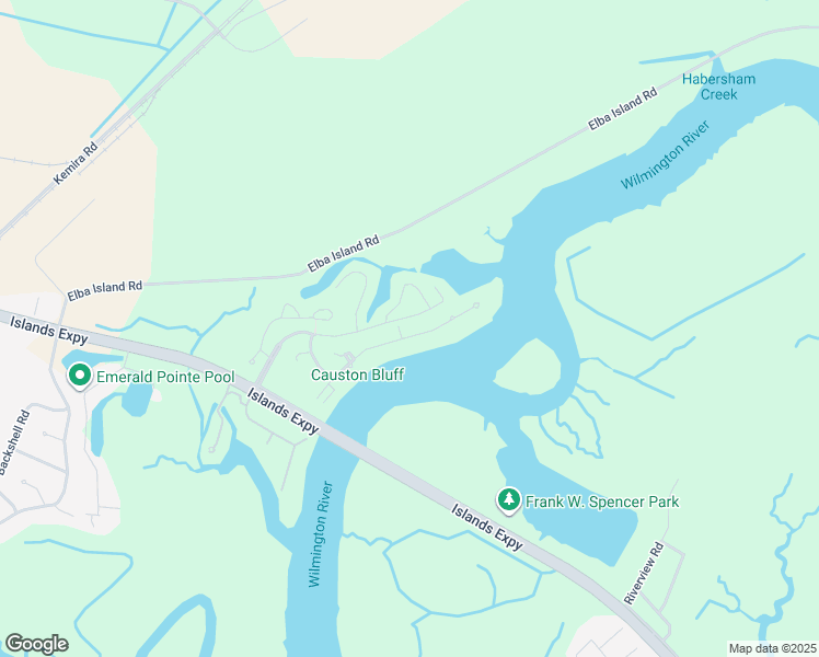map of restaurants, bars, coffee shops, grocery stores, and more near 24 Bartow Point Drive in Savannah