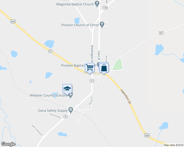 map of restaurants, bars, coffee shops, grocery stores, and more near in Preston