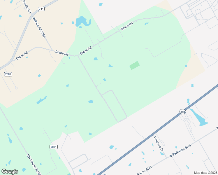 map of restaurants, bars, coffee shops, grocery stores, and more near 410 Northwest County Road 2005 in Corsicana