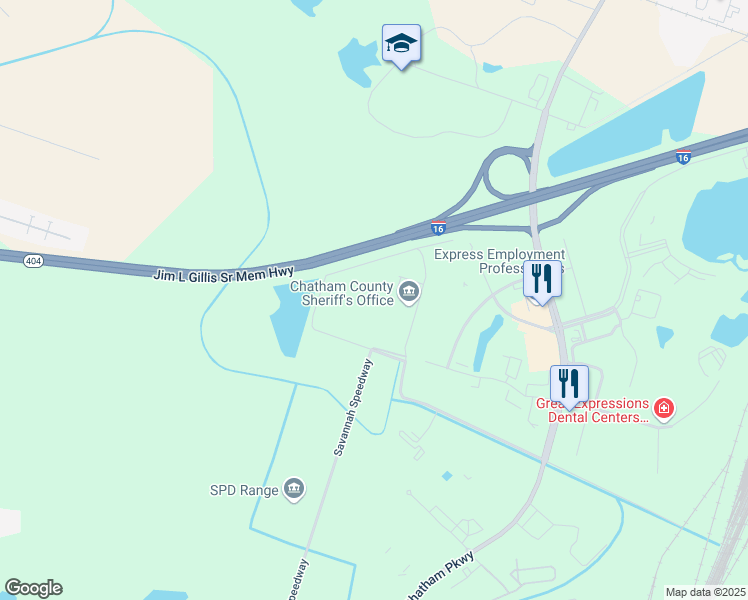 map of restaurants, bars, coffee shops, grocery stores, and more near 1050 Carl Griffin Drive in Savannah
