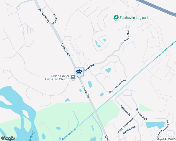 map of restaurants, bars, coffee shops, grocery stores, and more near 2 Hamilton Grove Drive in Pooler