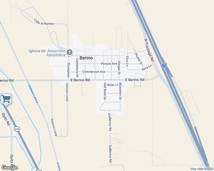 map of restaurants, bars, coffee shops, grocery stores, and more near 111 Salt Bush Drive in Anthony