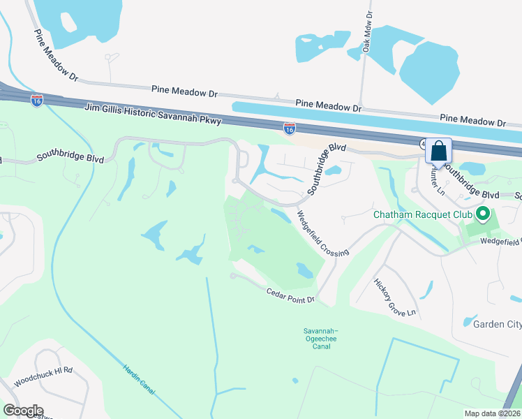 map of restaurants, bars, coffee shops, grocery stores, and more near 9 Baymeadow Lane in Savannah