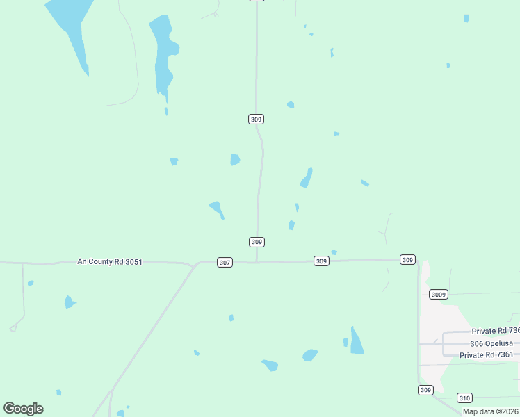 map of restaurants, bars, coffee shops, grocery stores, and more near 5150 County Road 309 in Anderson County