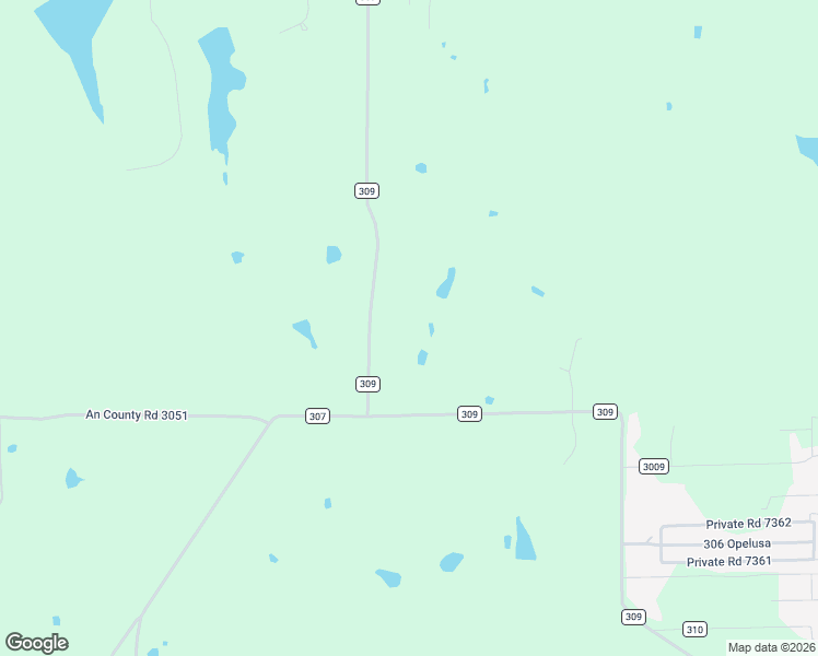 map of restaurants, bars, coffee shops, grocery stores, and more near 5150 County Road 309 in Anderson County